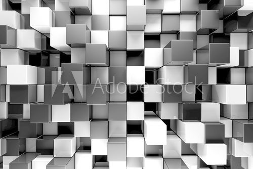 Fototapeta Geometryczna abstrakcja 3D w monochromii