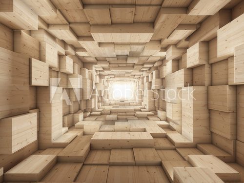 Fototapeta Geometryczna głębia naturalnego drewna