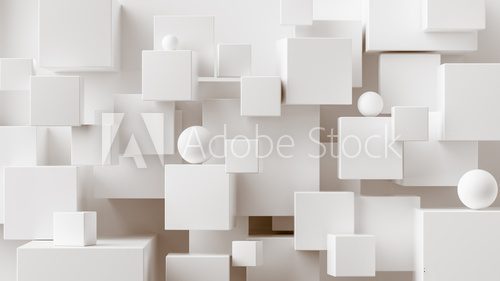 Fototapeta Geometryczna symfonia bieli w 3D