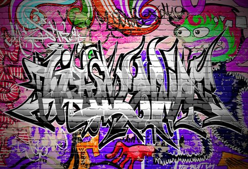 Fototapeta Graffiti wektorową. Miejska ściana z farbą w sprayu