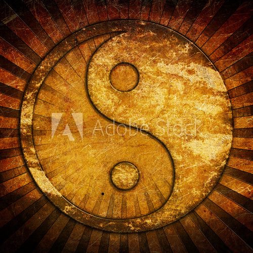 Fototapeta Grunge yin symbol