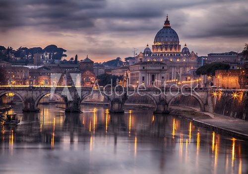 Fototapeta Iluminujący most w Rzym Włochy