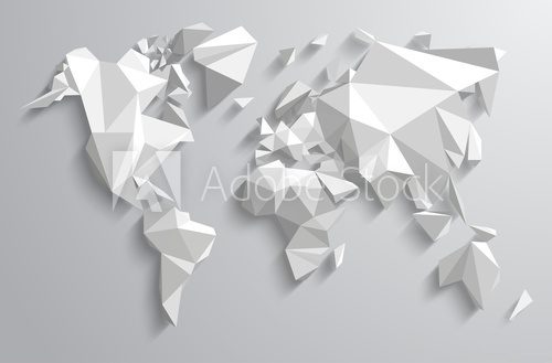 Fototapeta Ilustracja mapa świata trójkąta