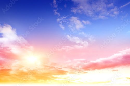 Fototapeta Kolorowe niebo i wschód słońca