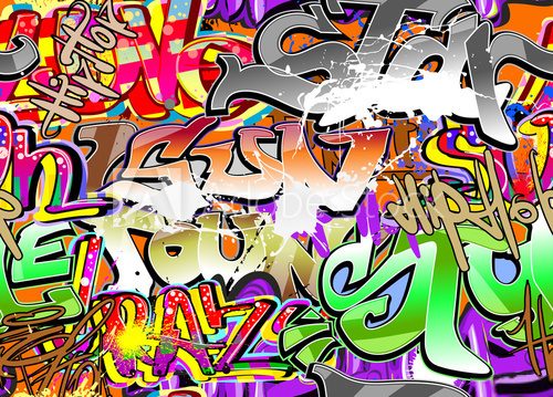 Fototapeta Kolorowy mural graffiti w stylu hip-hop