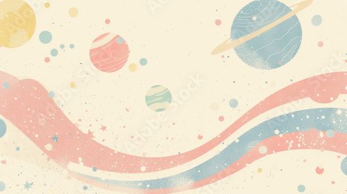 Fototapeta Kosmiczna podróż w pastelowych barwach
