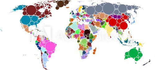 Fototapeta Kraje mapy świata Kraje