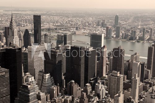 Fototapeta Linia horyzontu Manhattan - sepiowy wizerunek