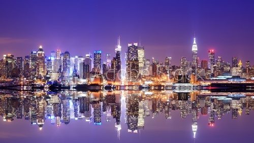 Fototapeta Manhattan Skyline z odbicia