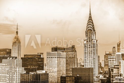 Fototapeta Manhattan w kolorze sepii