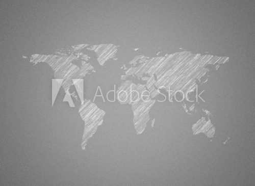 Fototapeta Mapa świata na tablicy