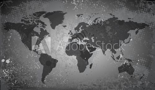 Fototapeta Mapa świata na tło grunge