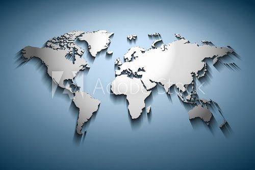 Fototapeta Mapa świata wytłoczona