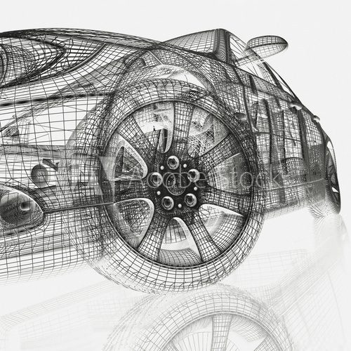 Fototapeta Modele 3D samochodów