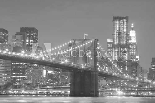 Fototapeta Most Brookliński i Manhattan Skyline At Night