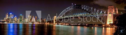 Fototapeta Most Harbour otoczony blaskiem świateł