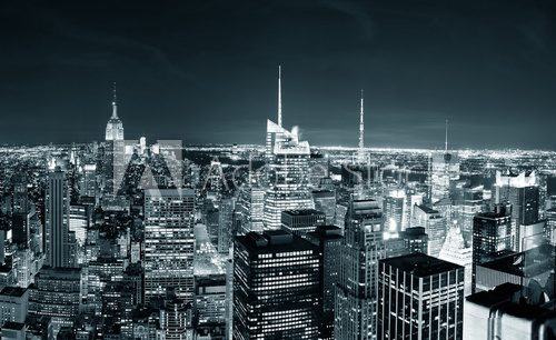 Fototapeta New York City Manhattan skyline w nocy