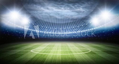 Fototapeta Nocny stadion pod światłami reflektorów