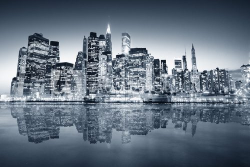 Fototapeta Panorama - światła na Manhattanie