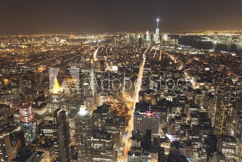 Fototapeta Panoramiczny widok Manhattan Nowy Jork patrzeje południe od środka miasta