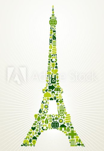 Fototapeta Paryż iść zieloną pojęcie ilustrację