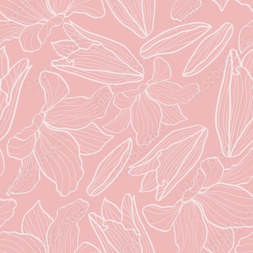 Fototapeta Pastelowy wzór lilii w minimalistycznym stylu
