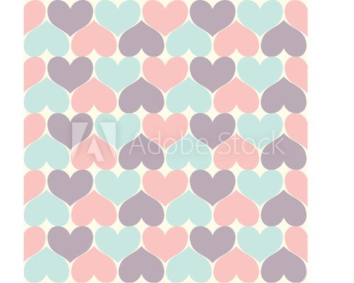 Fototapeta Po prostu Heart Pastel Pattern, Valentines