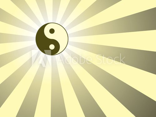 Fototapeta promienie streszczenie tło symbolem yin yang
