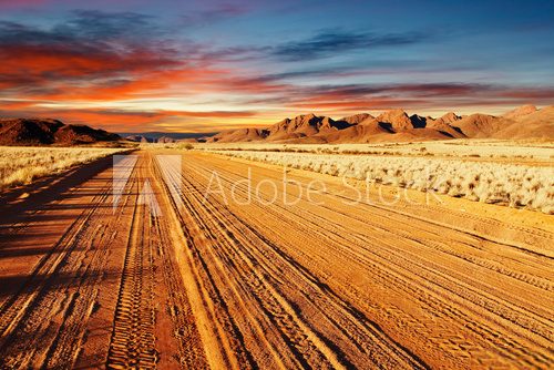 Fototapeta Pustynia Kalahari - droga w głąb lądu