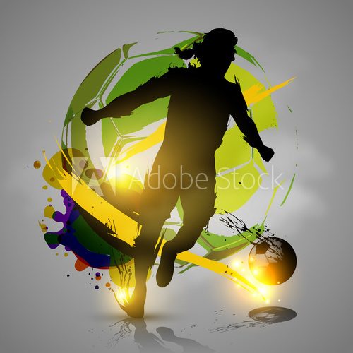 Fototapeta splatters atramentu sylwetka gracza piłki nożnej