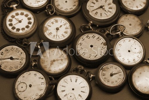 Fototapeta Stare zegary na czarno-białe