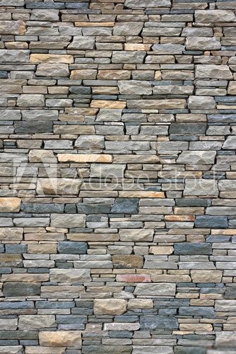 Fototapeta Starożytna ściana ze szczupłej cegły granitowej.