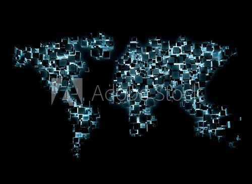 Fototapeta Streszczenie cyfrowa mapa świata