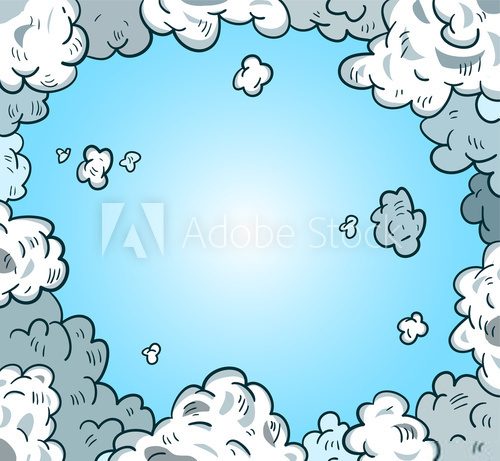 Fototapeta styl komiksowego nieba. Ilustracji wektorowych