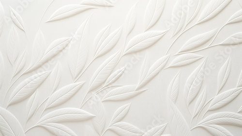 Fototapeta Subtelny biały relief z liści