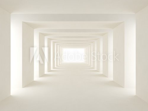 Fototapeta Świetlisty biały tunel