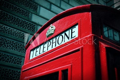 Fototapeta Telefon w Londynie. Krzyż przetworzony odcień koloru.