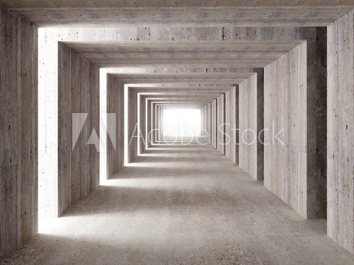 Fototapeta tunel betonowy i światła boczne