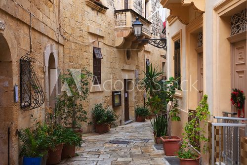 Fototapeta Ulica w starym śródziemnomorskim miasteczku