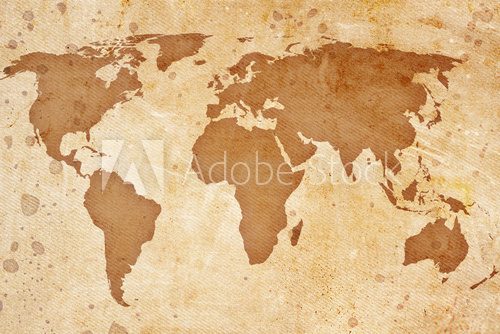 Fototapeta vintage mapa świata