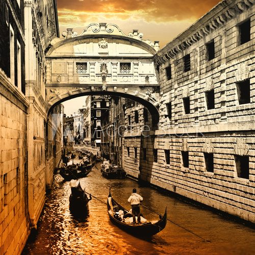 Fototapeta Wenecja na zachód słońca. most zabytków