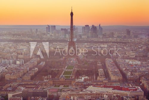 Fototapeta Widok z lotu ptaka na Wieżę Eiffla w Paryżu