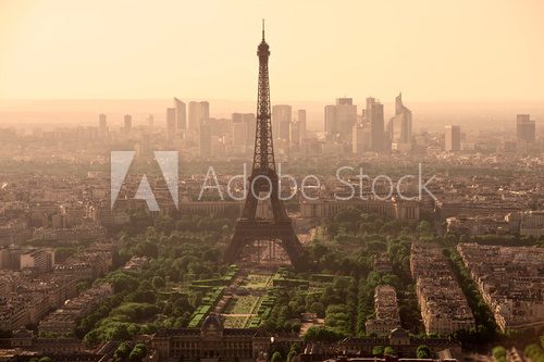 Fototapeta Wieża Eiffla i widok z Paryża z wieży montparnasse - Francja