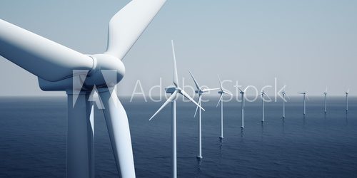 Fototapeta Windturbines na oceanie
