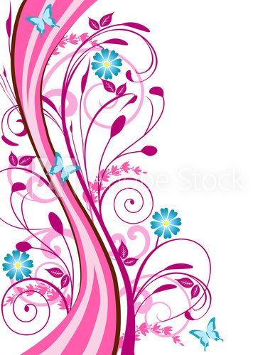 Fototapeta Wiosny tło z różowymi i błękitnymi kwiatami
