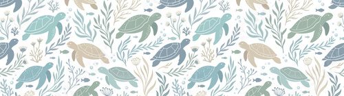 Fototapeta Wzór żółwia morskiego Podwodna flora oceaniczna fauna życie morskie