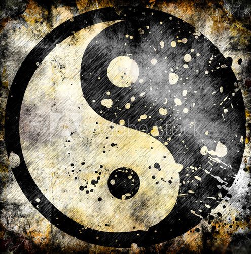 Fototapeta Yin symbol na grunge