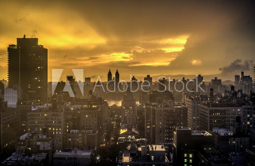 Fototapeta Zachód słońca w Nowym Jorku Manhattan