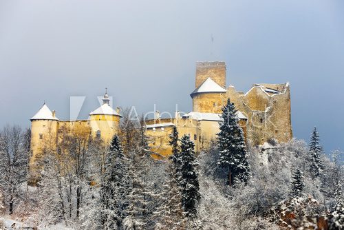 Fototapeta Zamek w Niedzicy zimą