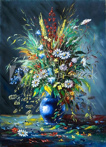 Obraz Bukiet dzicy kwiaty w wazie